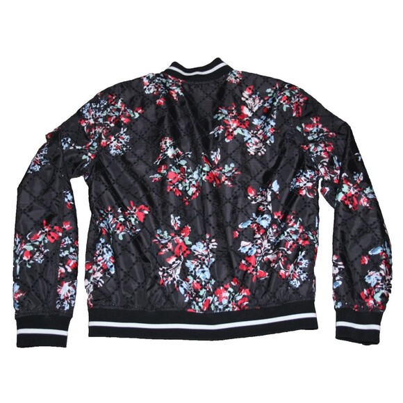 Lauren Ralph Lauren Women's Fall Floral Eyelet Print Bomber Black Jacket Size M - Picture 5 of 11
